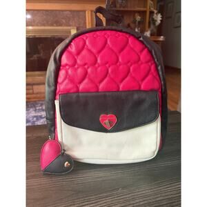 Betsey Johnson Luv Betsey Quilted Backpack With Heart Keychain